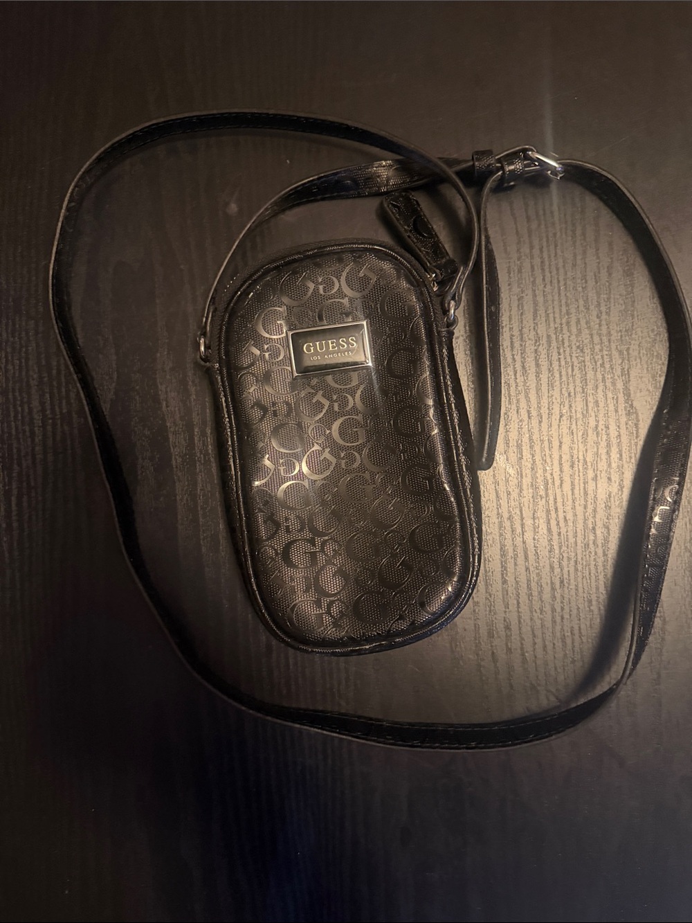 GUESS Black Monogram Crossbody Phone Case